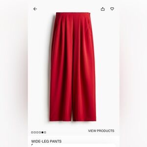 Red Wide-Leg Pants - H&M